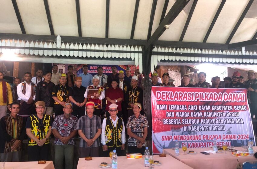 Lembaga Adat Dayak Berau dan Paguyuban Deklarasi Pilkada Damai 2024