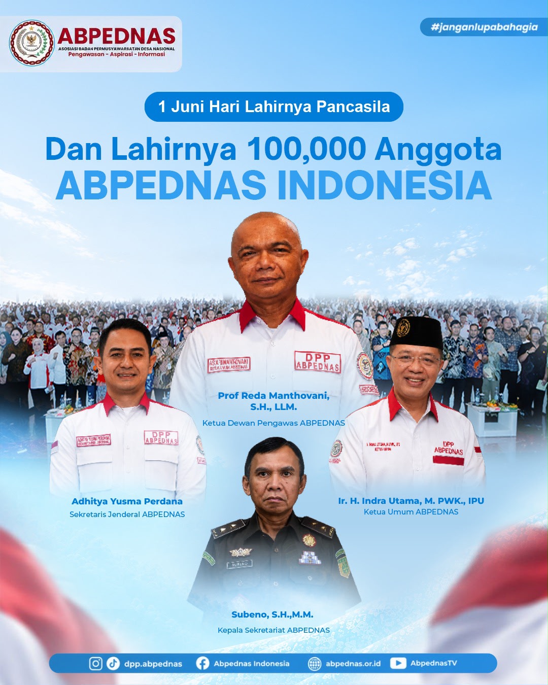 Cetak Sejarah, ABPEDNAS Raih 100 Ribu Anggota di Hari Lahirnya Pancasila