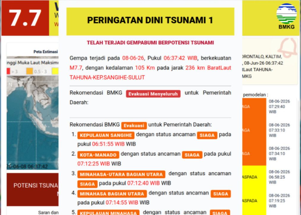 Berau Masuk Status Waspada, Warga Pesisir Diminta Menjauh dari Pantai
